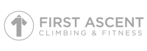 First Ascent Climbing and Fitness grey logo