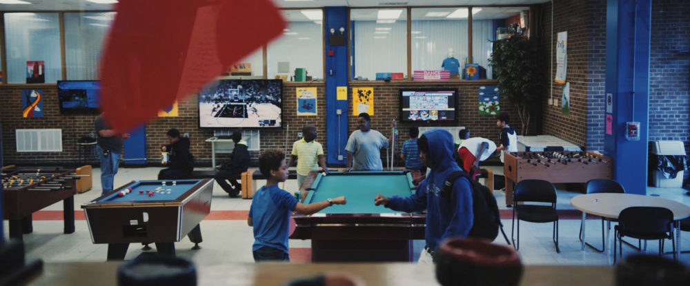 Hanging out at the Boys and Girls Club in Chicago.