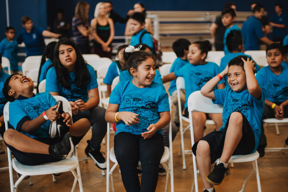 LA Variety Boys and Girls Club members living it up at the grand opening.