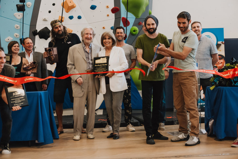 Ribbon cutting ceremony for the new LA Variety Boys and Girls Club climbing wall.