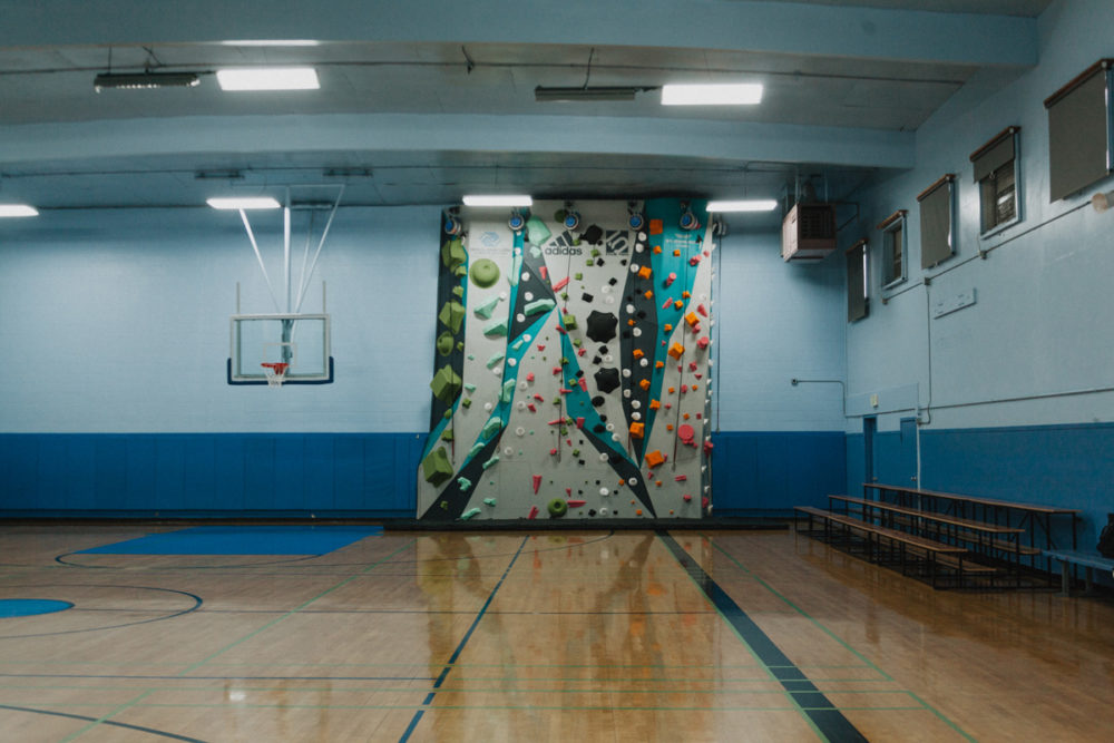 a wide shot of the santa rosa 1climb wall