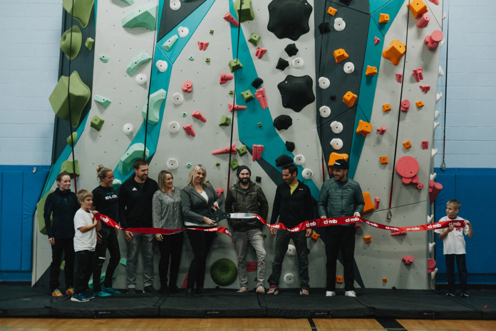 the ribbon is cut at the opening ceremony of the santa rosa 1climb wall