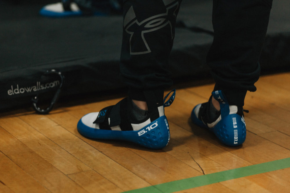 5.10 climbing shoes are shown at the santa rosa 1climb wall opening